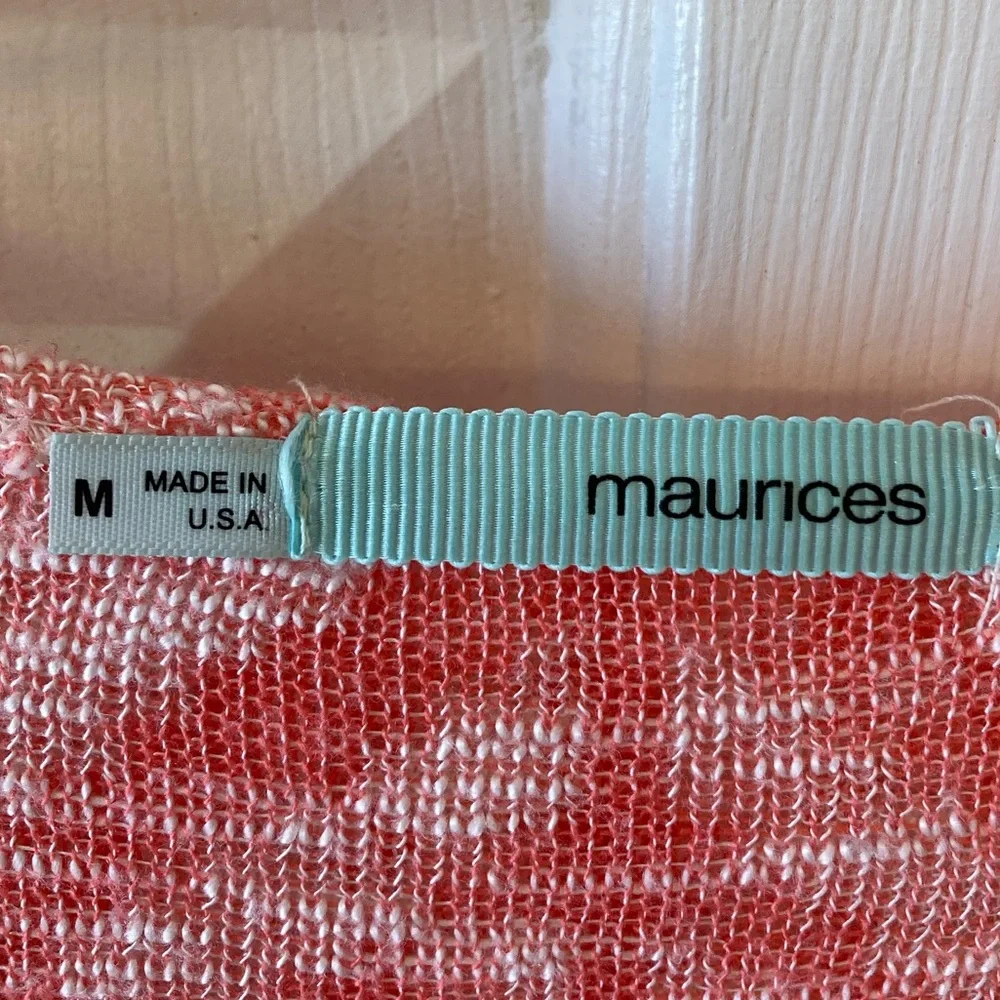 Maurice’s cardigan, orange/white chevron, size medium - Picture 4 of 4